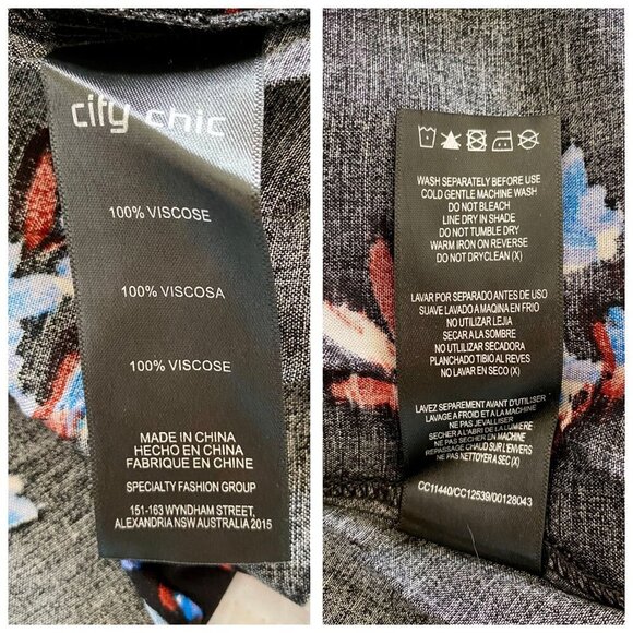 NWT City Chic Mini Dress, Blue Floral Off‎ the Shoulder, Size 16 Plus size - Picture 6 of 12